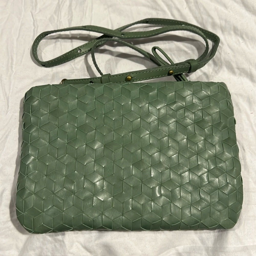 Madewell Green Woven Crossbody Bag
